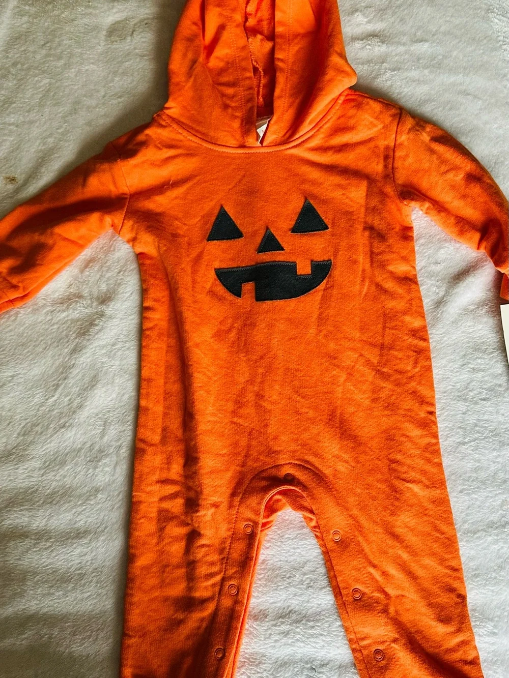Cat & Jack Orange Pumpkin Hooded Footie